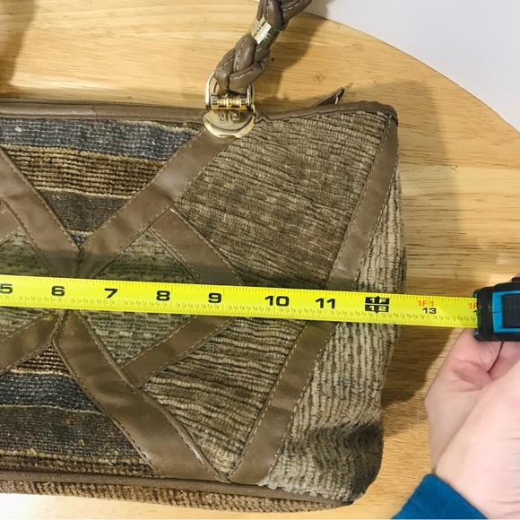 Pier Giorgio Italy Vintage Tapestry Carpet Handbag Shoulder Bag Purse Beige - Picture 13 of 16
